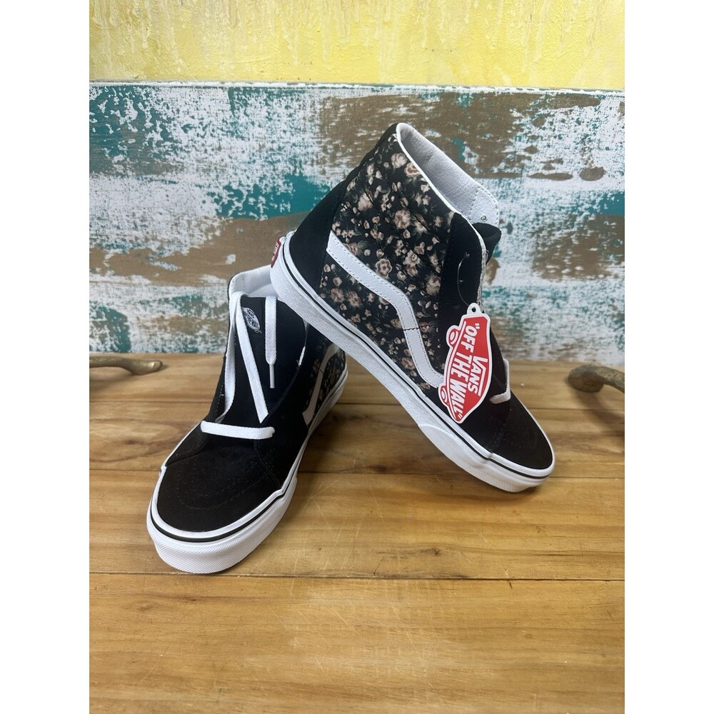 VANS SK8-HI ROSE DREAMS UNISEX MEN SIZE 7.5 = WOMEN SIZE 9 SHOES BLACK NEW